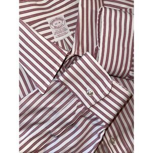 Brooks Brothers Shirt Men 17-4 Striped Long Sleeve‎ Pocket Button Up